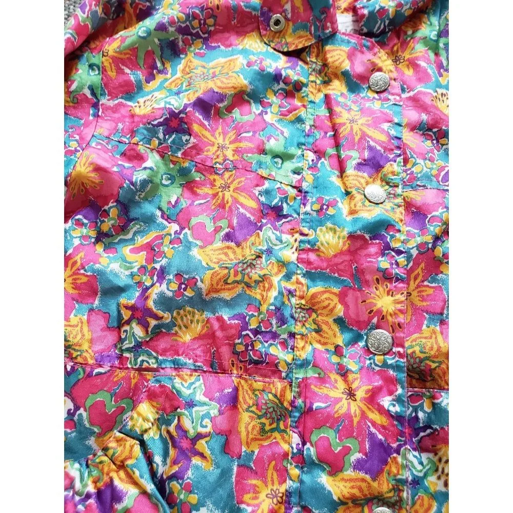 90s Girls Floral‎ Windbreaker
